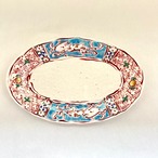 金彩志野赤絵兎文オーバルリム皿(大)【榛澤宏】