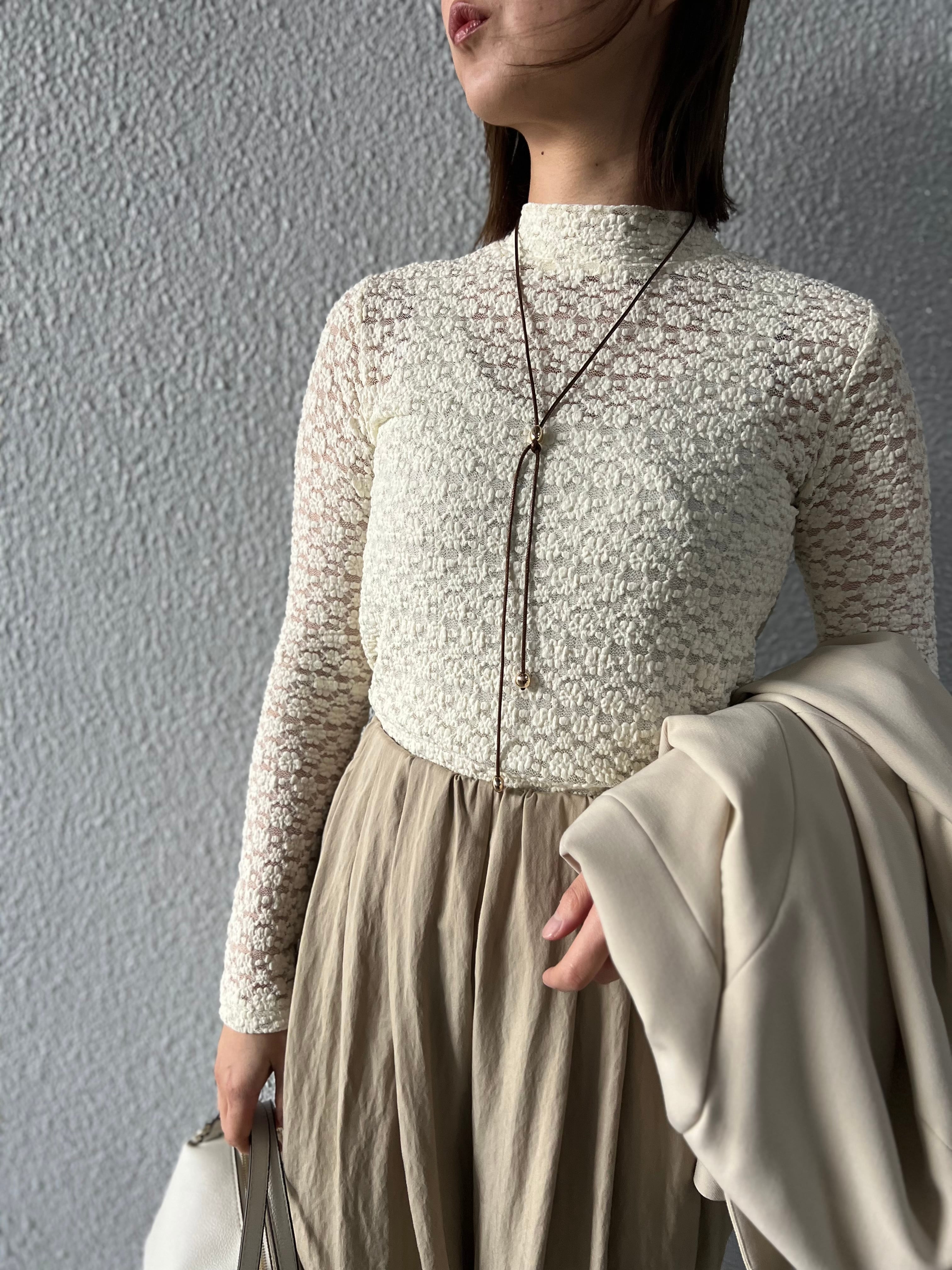 【SELECT】ストレッチレースプチハイネックPO 25-0685