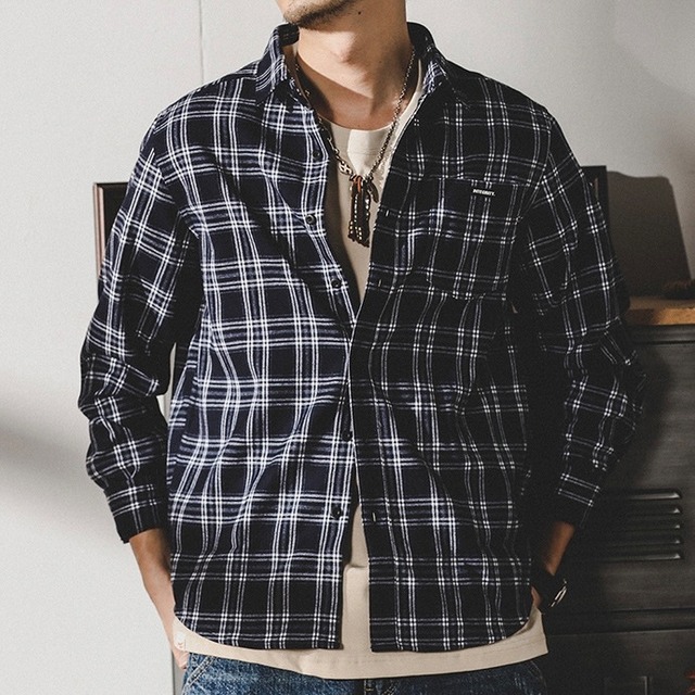Vintage heavy pound check shirt ( 2color )