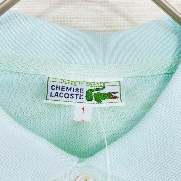 フレンチラコステ ミントグリーン ポロシャツ 80s 80s LACOSTEラコステ ワンポイント コットン 鹿の子 ポロシャツ 黄緑 4