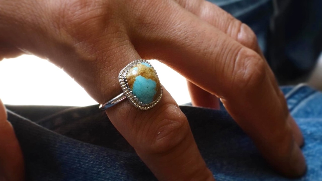 *1点もの*Number eight turquoise ring / Square《silver925》