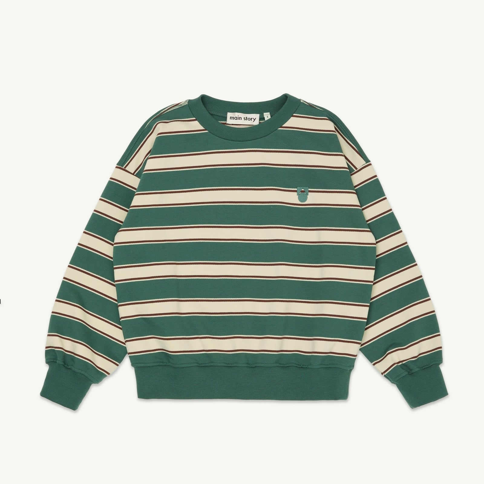 《main story 2025AW》Bubble Sweatshirt / Balsam Green Stripe