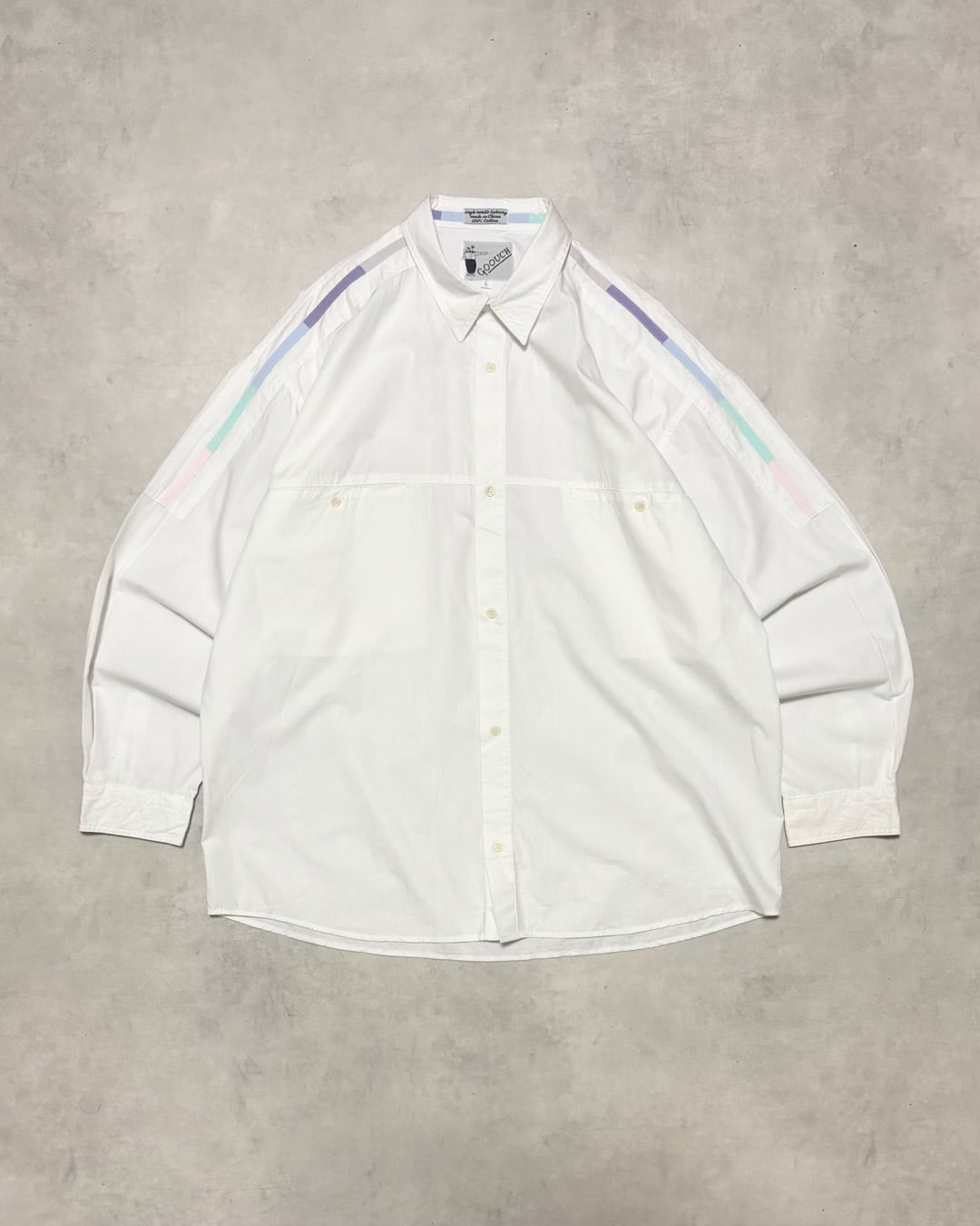 【VINTAGE】1990’s “GOOUCH” Switching Design Cotton Long Sleeve Shirt