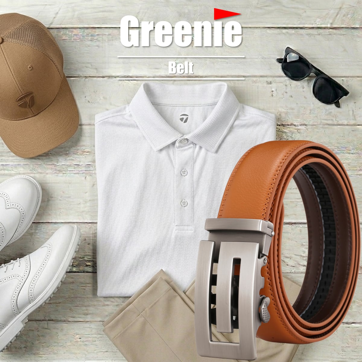 Greenie (グリーニー) ベルト ゴルフ Golf オートロック PUレザー