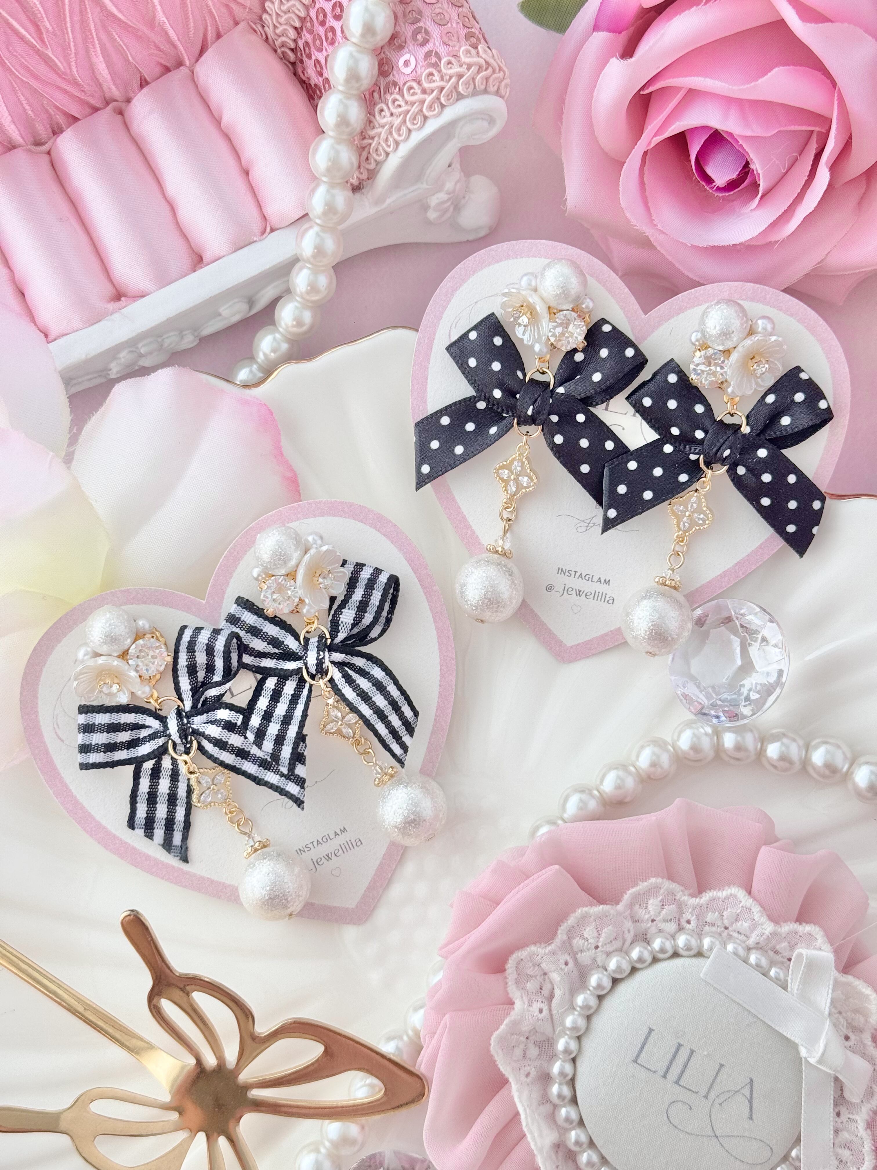 【0921-10】monotone ribbon pearl