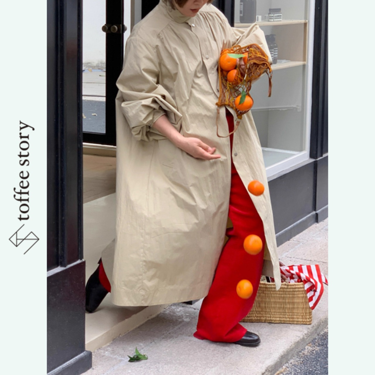 【3color】バルーン袖と初夏の物語ロングコート 《W0156》