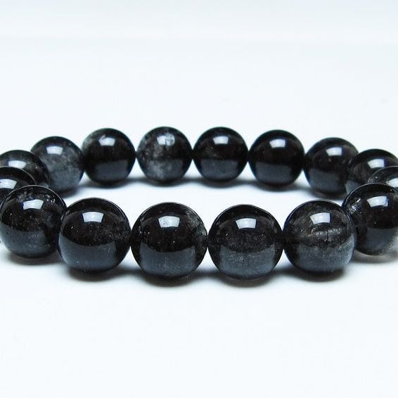 ブラックルチルクォーツ ブレスレット 13mm ブラックトルマリン トルマリネイテッドクォーツ 一点物 メール便可 [M便 1/10] 111-47109
