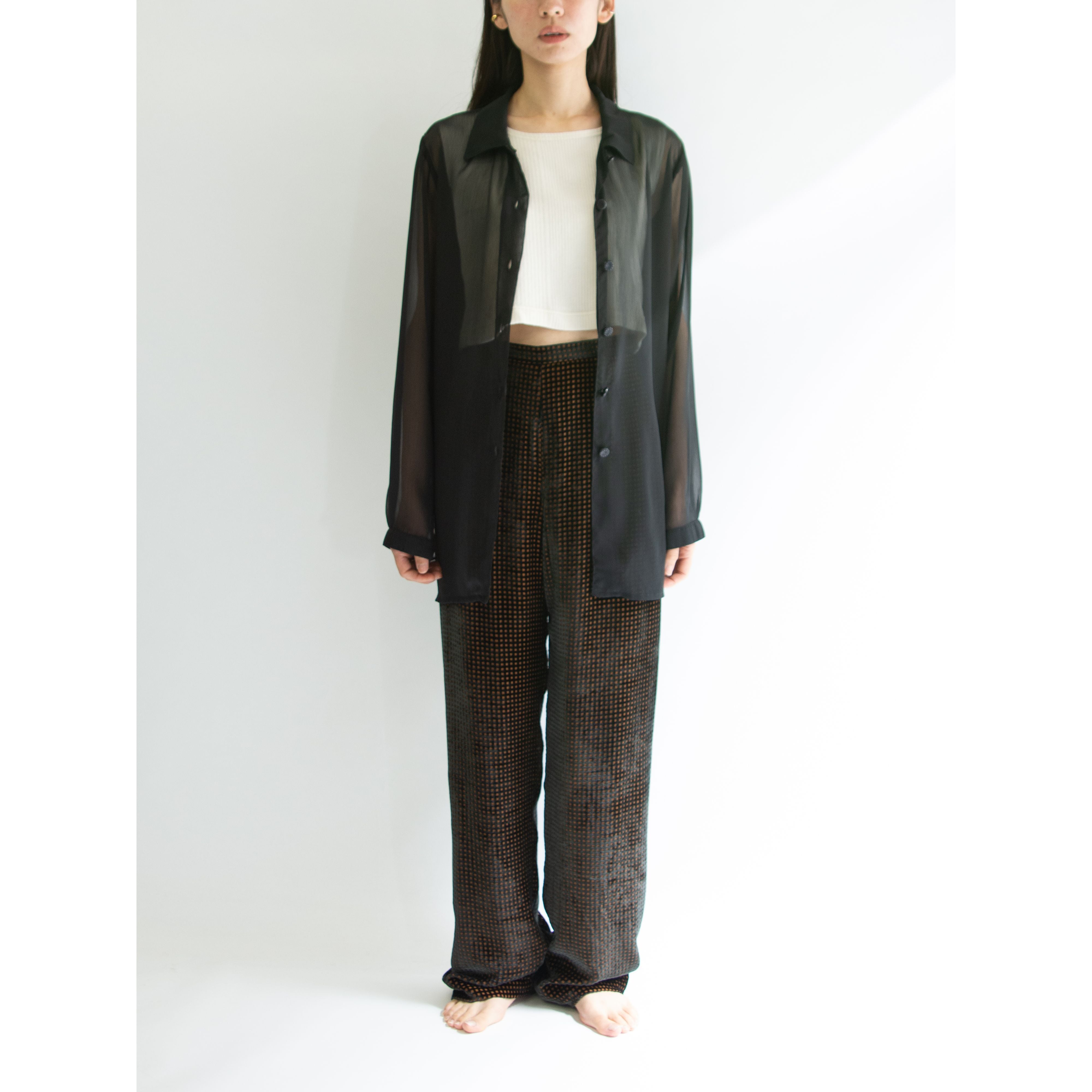 【Georges Franck】Polyester Oversized Sheer Blouse（オーバーサイズ ポリエステル シアーブラウス）