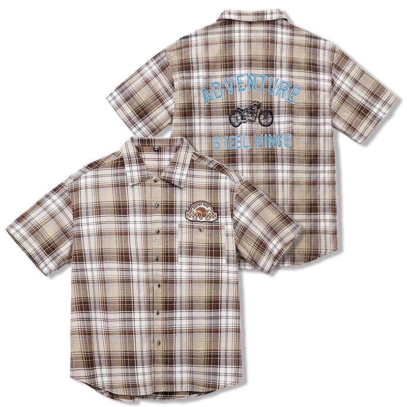 American Retro Check Biker Shirt 00560