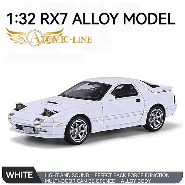 マツダ RX-7 FC3S 1/32 ミニカー 全4色 ライト点灯 エンジンサウンド 合金モデル 模型 イニシャルD ジオラマ