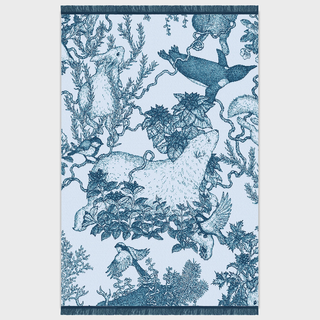 【Tomoaki Murayama】村山大明 KNIT BLANKET 聖夜の生命 ニットショールブランケット -ネイビー-(150cm x 100cm)