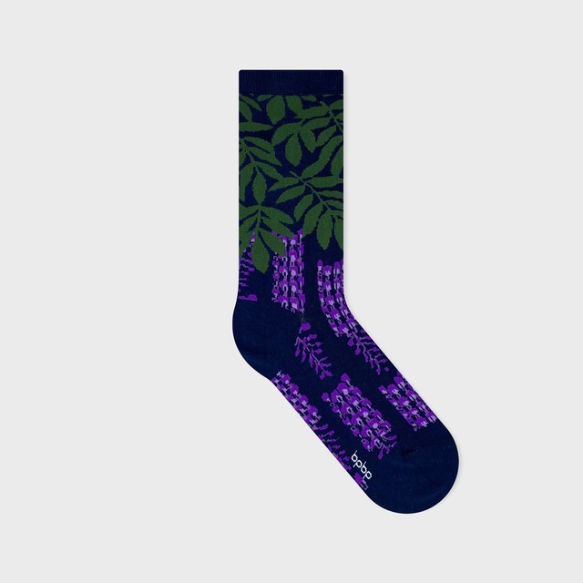 ※ハイゲージ リニューアル版【YURI HIMURO】氷室友里 SOCKS WISTERIA NAVY　フジ -ネイビー- ソックス