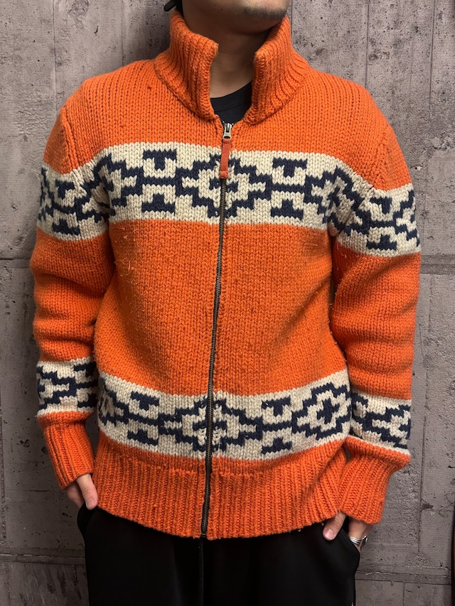 Cowichan Style Zip Knit Jacket L Cowichan Style Zip Knit Jacket L