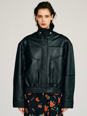 【26AW | WOMEN】PRANK PROJECT プランクプロジェクト / レザーブルゾン / Tuck Pocket High-Neck Leather Blouson  31262215602