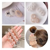 Doyime ヘアゴム スパイラルヘアゴム 9点セット ヘアアクセサリー 電話コード型ヘアゴム コイルヘアネクタイ 髪ゴム スプリングゴム おしゃれ 人気 可愛い 髪飾り 髪留め