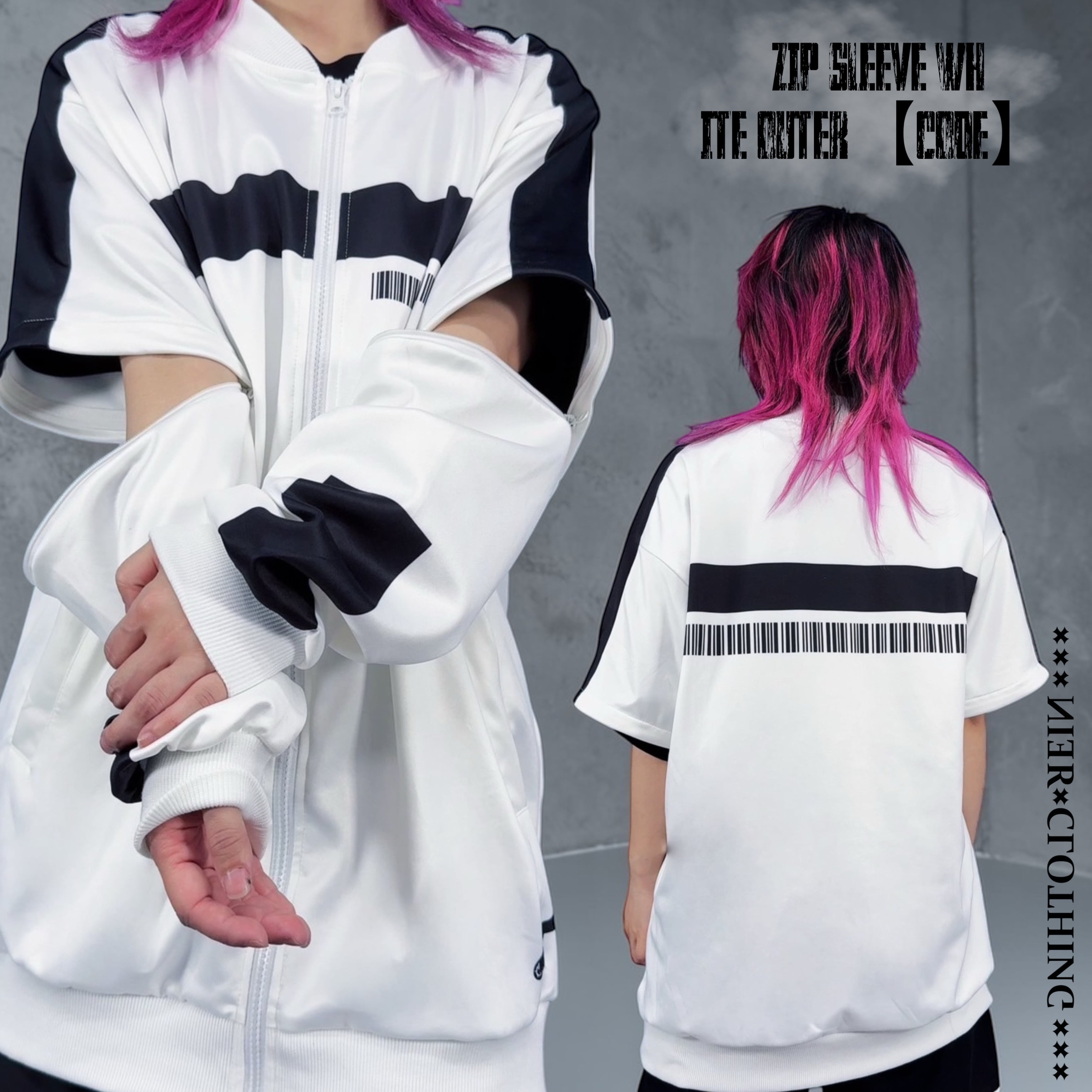 あっさー 3WAY ZIP SLEEVE WHITE OUTER【CODE】 | NIER CLOTHING