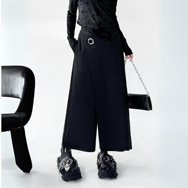 Asymmetrical Wrap Wide-Leg Pants　H0077