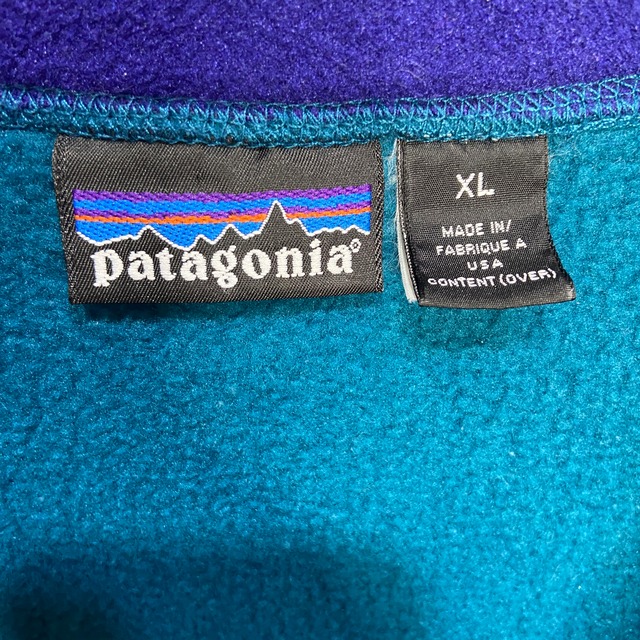 90s USA patagonia パタゴニア ハーフジップフリース 緑系 XL