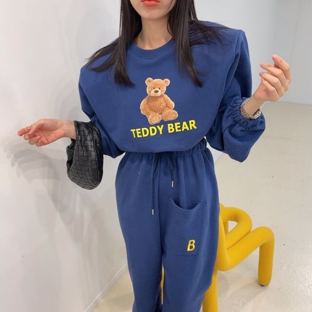 予約販売】セットアップ レディース スウェット 長袖 クマ柄 ベアー