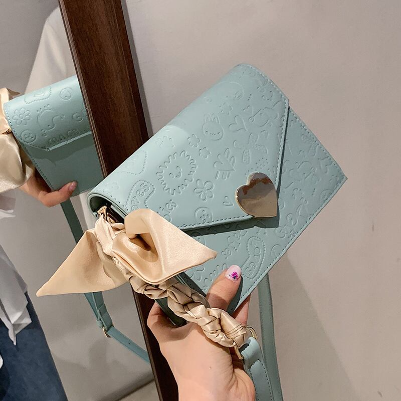 ハート スクウェア 手作りハンドバック93698175335