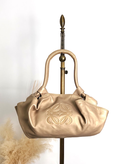 LOEWE ロエベ ナッパアイレ ハンドバッグ ゴールド アナグラム ナッパレザー vintage ヴィンテージ オールド ybf3f8