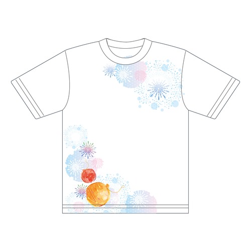 Tシャツ：花火（白）