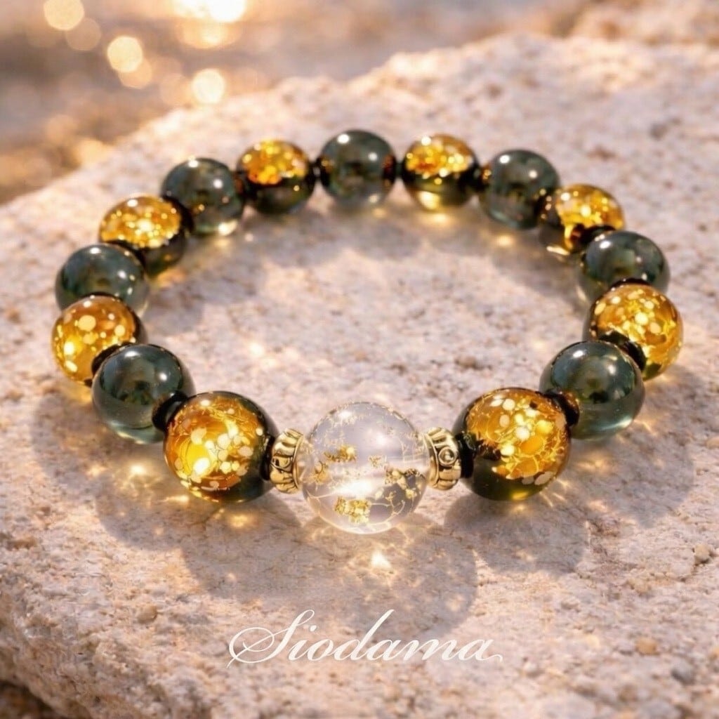 金運上昇】琉球黄金ホタルガラスブレスレット | 琉球塩珠