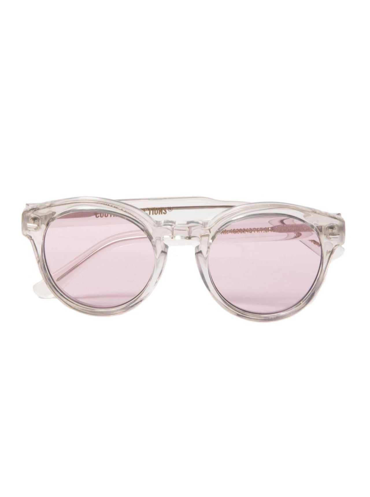 Raza Round Glasses - Clear × Pink -