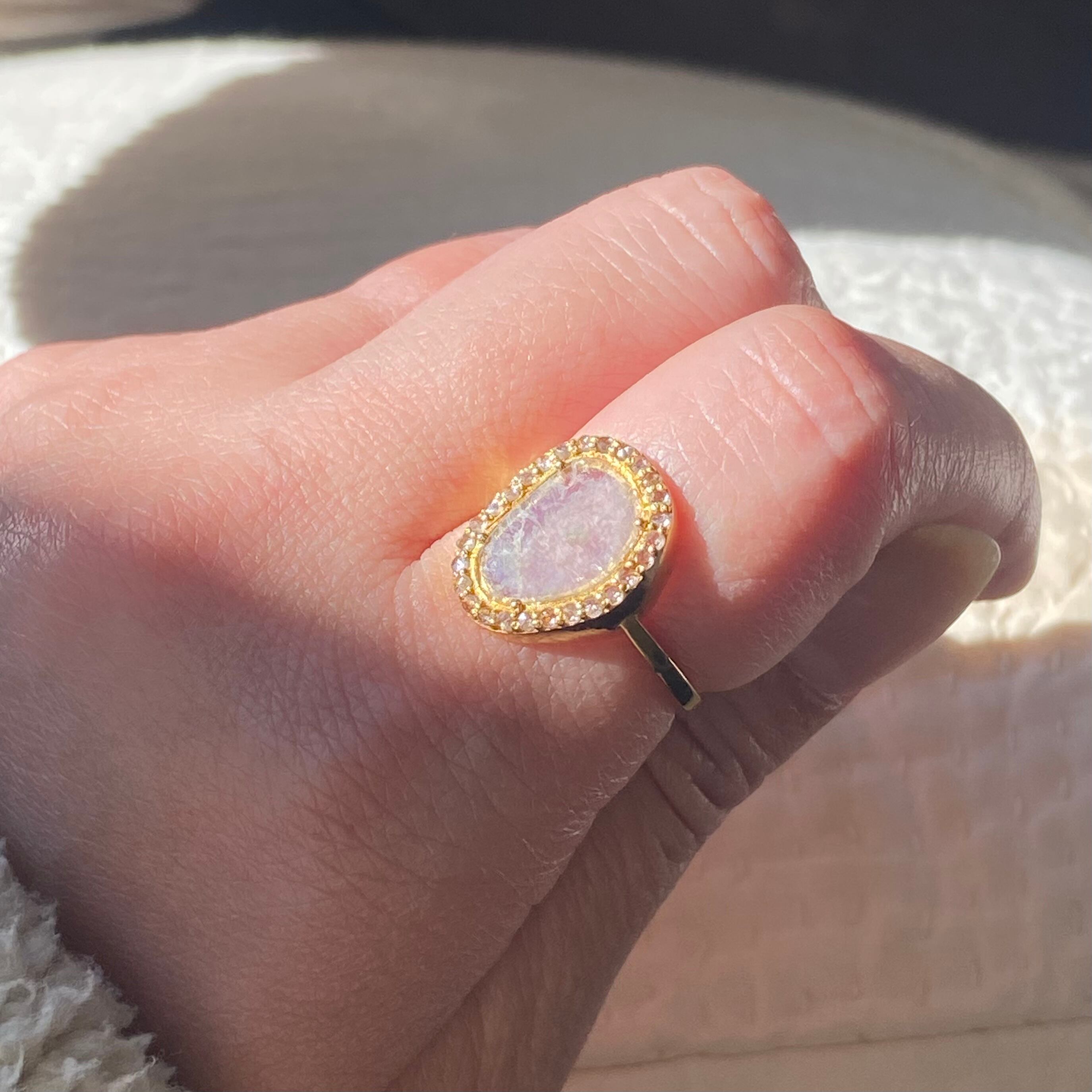 き*♡様 ペッパースライスダイヤモンドリング K14YGヘイローリング /#15 /スライスダイヤモンド | QUIALA