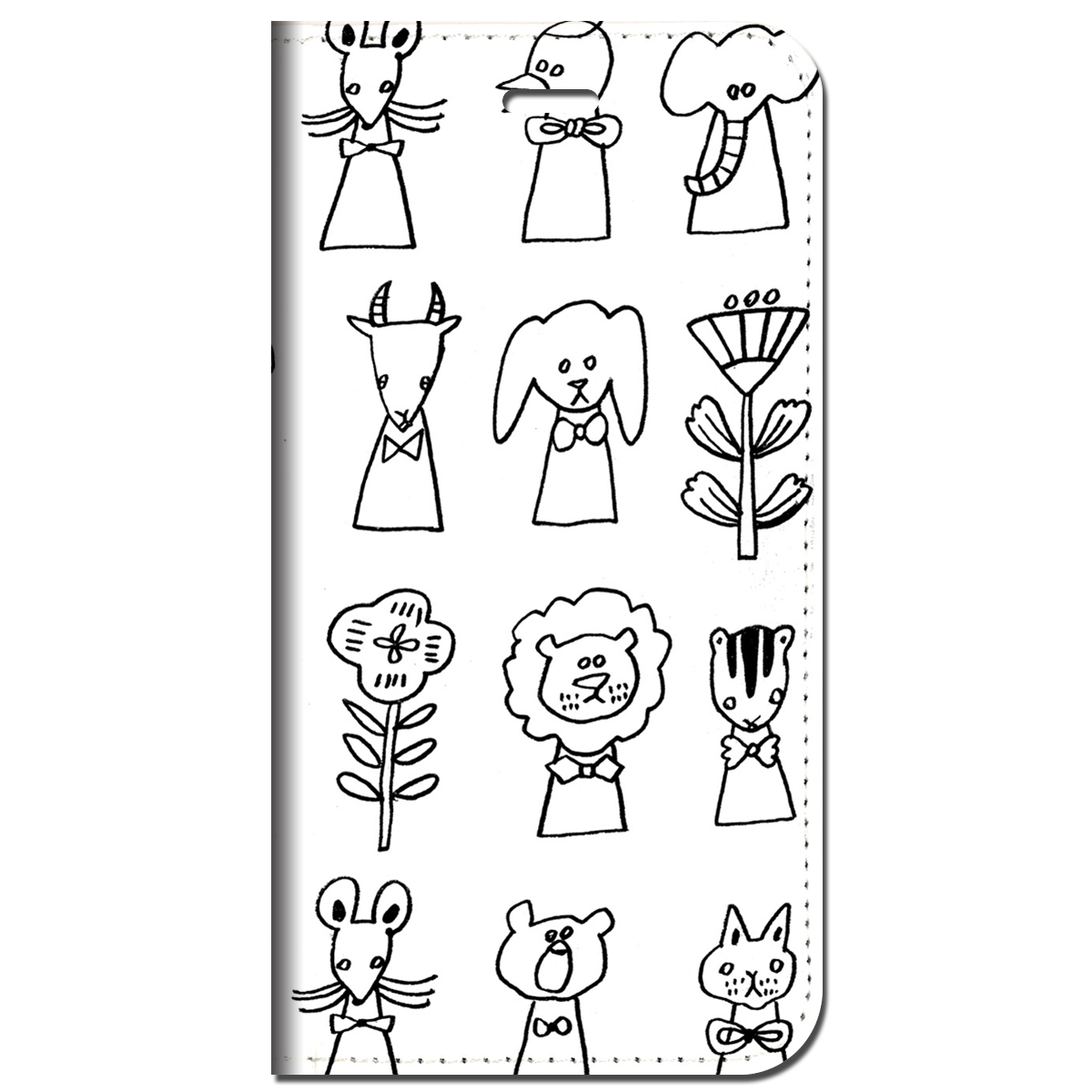 iPhone対応 スマホ 手帳型ケース メルヘン 仲良し ポップ イラスト 【iPhone17 / iPhone16 / iPhone16e / iPhoneSE 他 iPhone各機種対応】 st43