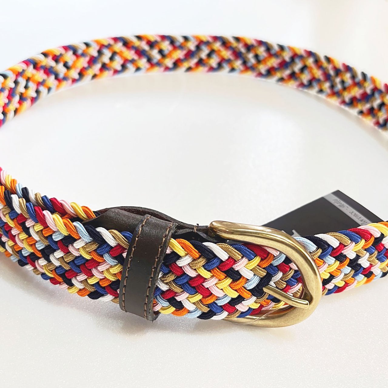 PITTI PELLE ピッティ・ペッレ 15㎜ レザーメッシュ ベルト 黒 PITTI PELLE – Leather Mesh Belt.