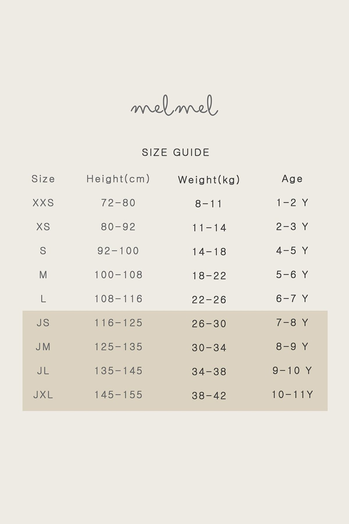 ⚫︎melmel size chart mignon select.