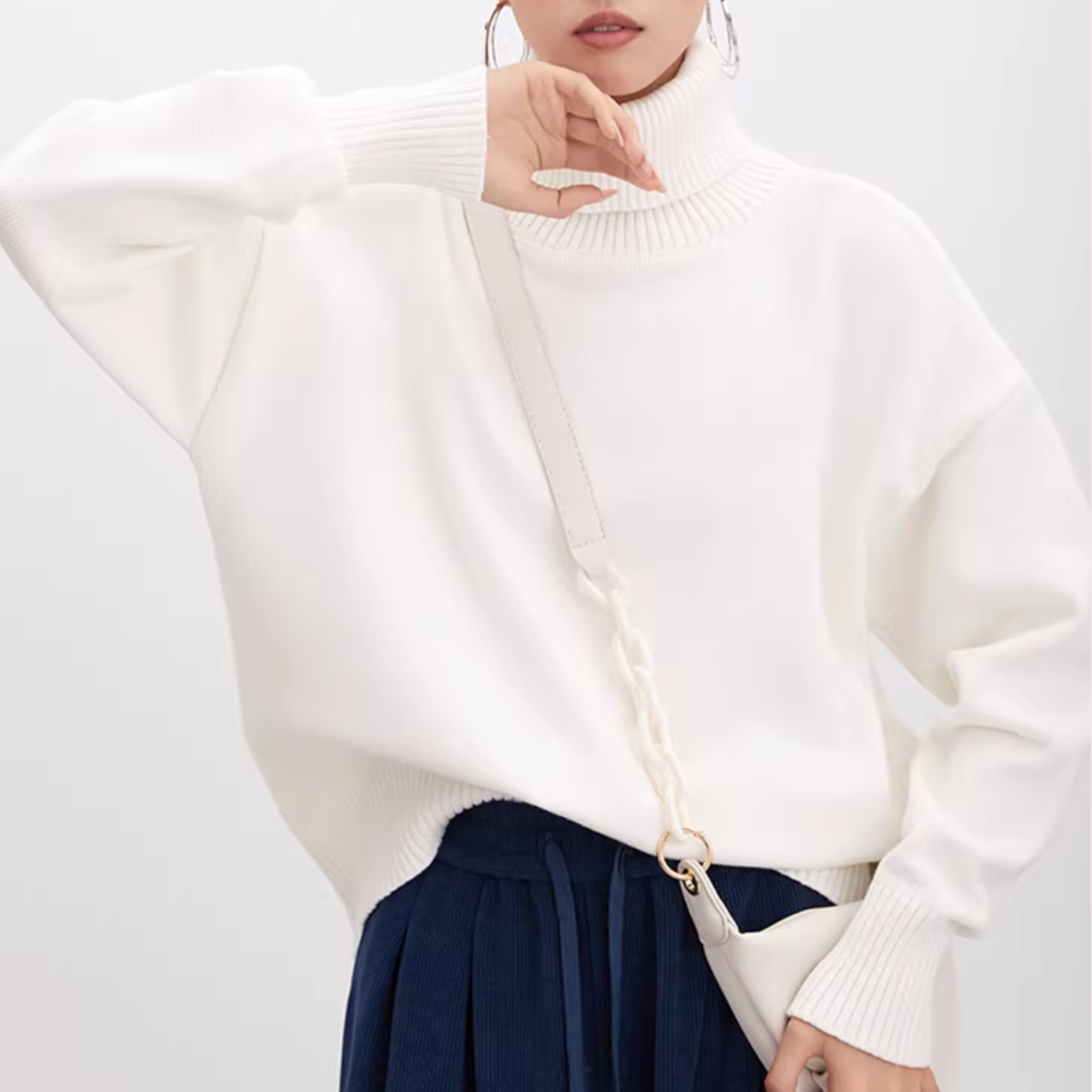 タートルネック ゆったり ニット 00082・画像2