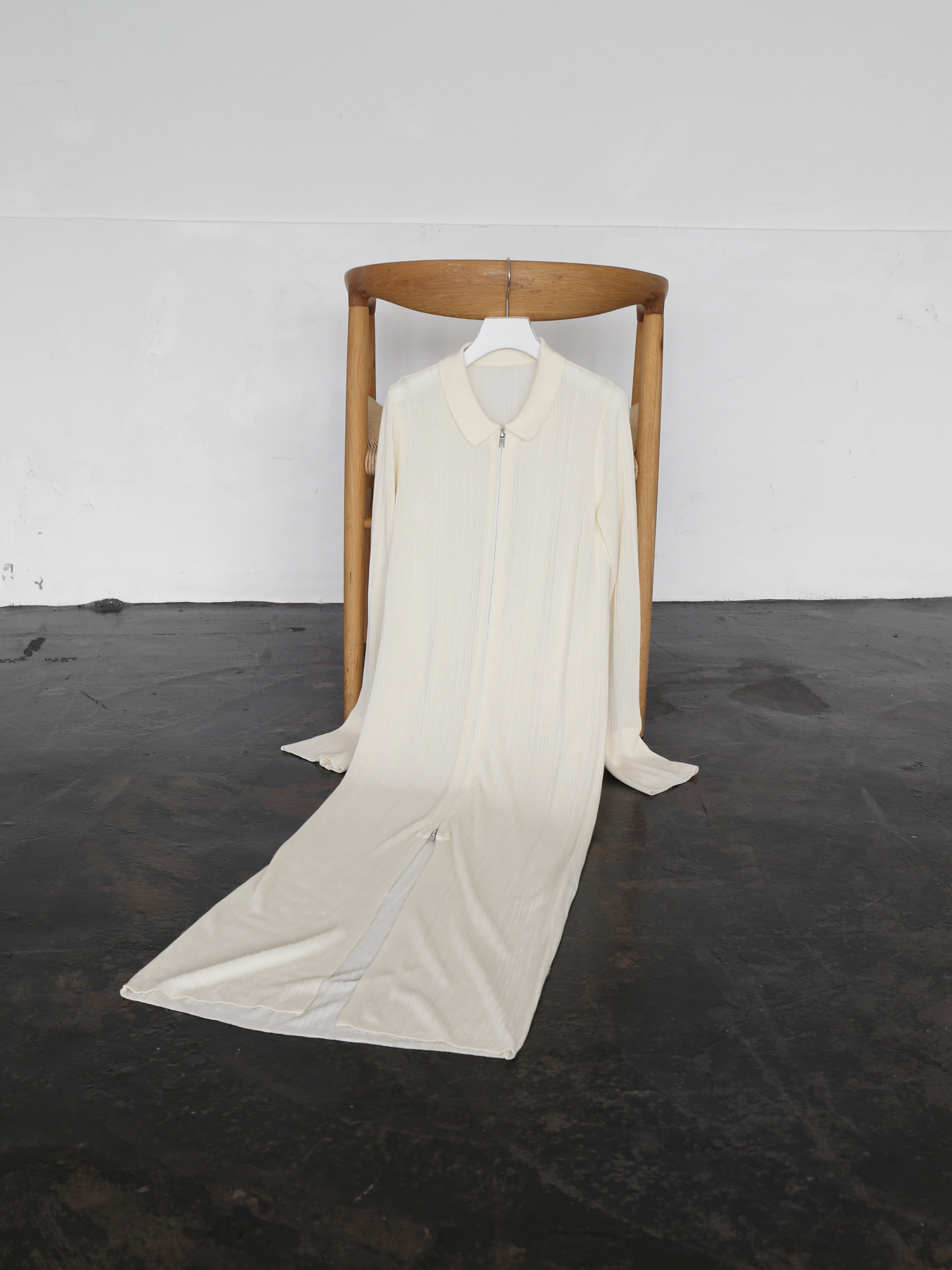 zip up long knit cardigan | Katrin TOKYO