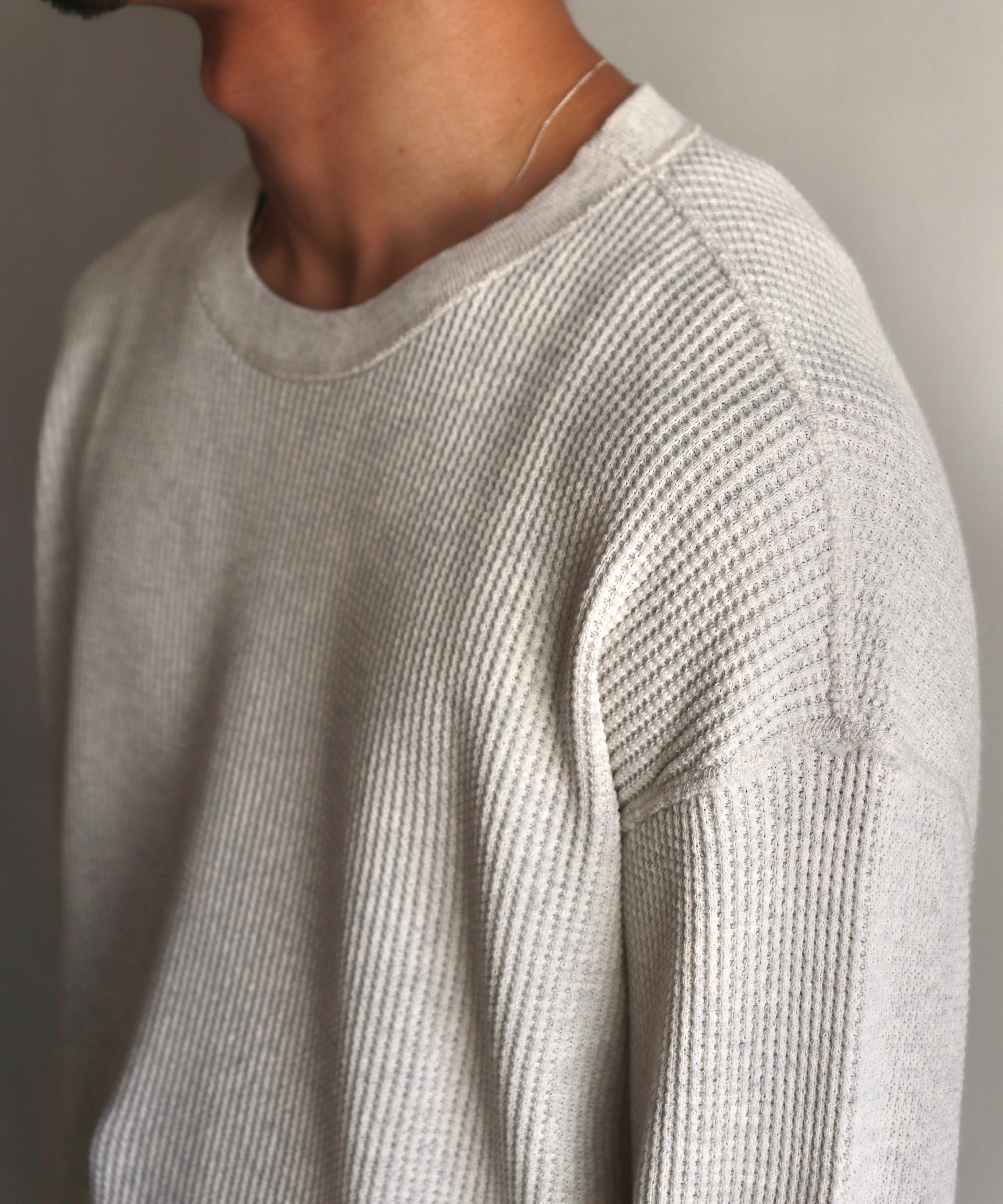 UNUSED / US2523 LONG SLEEVE WAFFLE T-SHIRT (ASH) | AfterSchool