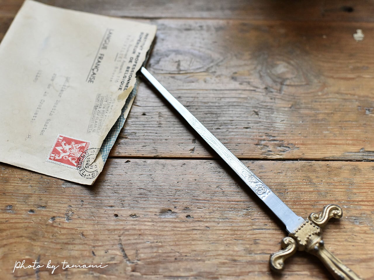 剣を型どった素敵なペーパーナイフ（小）　フレンチアンティーク
