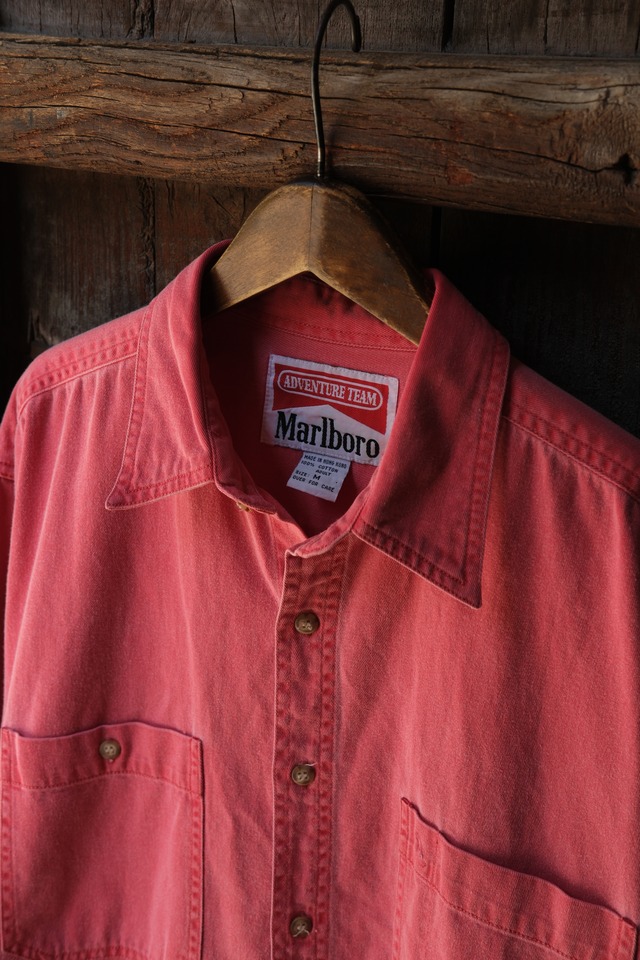 Utah／90's "Marlboro” cotton twill regular collar shirt