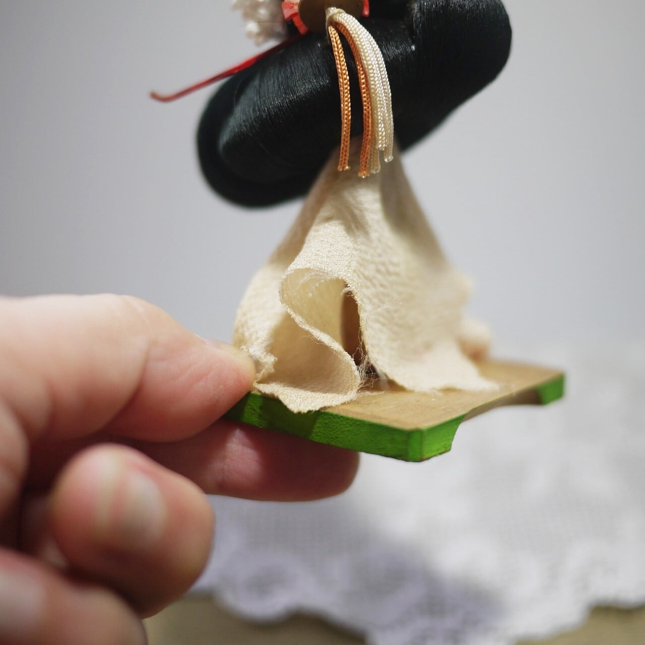 豆市松人形 ミニチュアかつら飾り ミニチュア雛人形 日本髪 舞妓