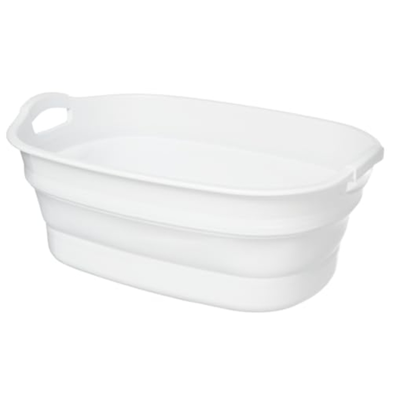 イセトウ(Isetou) ペットバス ソフトタブワイド ホワイト 23L 幅60.0×奥行40.0×高さ10.0~24.6cm 日本製 折りたたみ 水抜き栓付き 洗濯かご アウトドア 大容量 中型犬 コンパクト収納 ペット用 バスタブ ベビー 水遊びつけ置き I-563-1