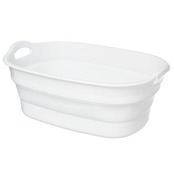 イセトウ(Isetou) ペットバス ソフトタブワイド ホワイト 23L 幅60.0×奥行40.0×高さ10.0~24.6cm 日本製 折りたたみ 水抜き栓付き 洗濯かご アウトドア 大容量 中型犬 コンパクト収納 ペット用 バスタブ ベビー 水遊びつけ置き I-563-1