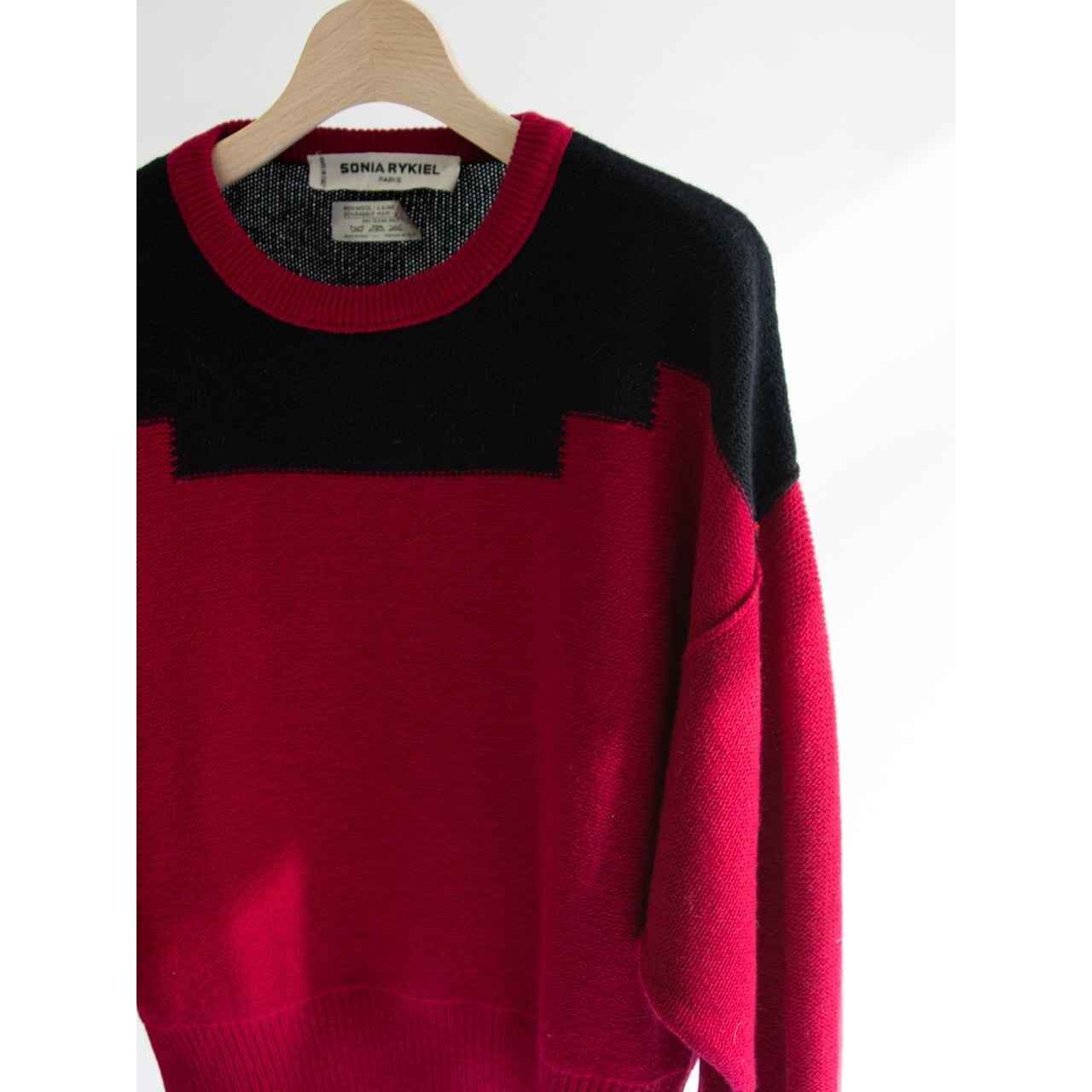 【SONIA RYKIEL】Made in Italy wool-angora crewneck sweater(ソニアリキエル イタリア製 ウールアンゴラクルーネックニット プルオーバーセーター)1b