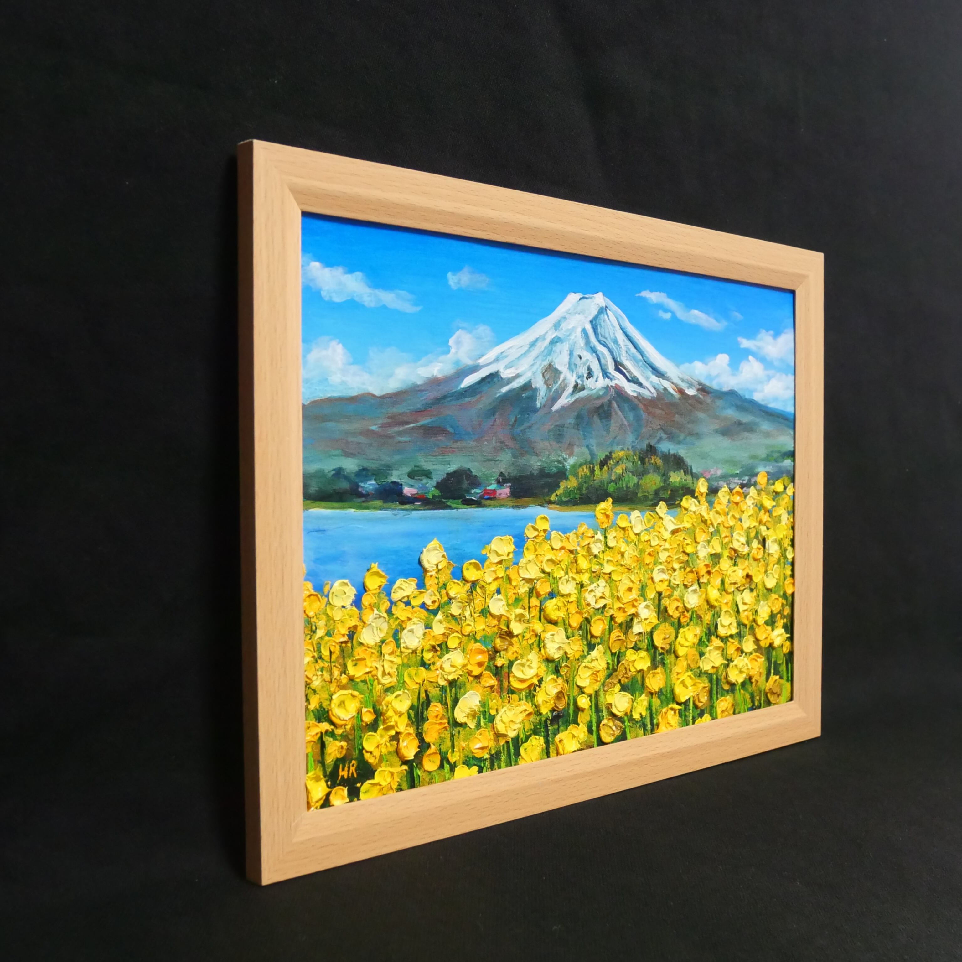 油絵 油彩 油彩画 絵 絵画 【春の富士山】 】 油絵 絵画 富士山【春の息吹と、悠久の富士】油彩画 原画 風景 癒やし