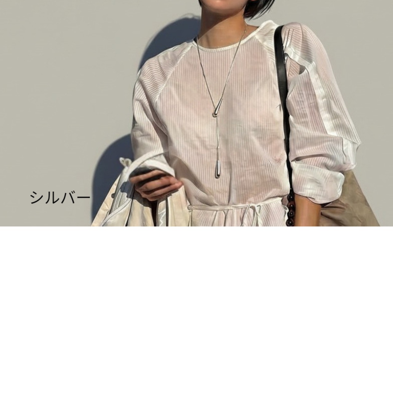 スライド式ドロップモチーフ ロング ネックレス  2col  00055・画像3