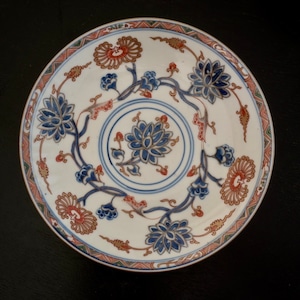 【50202】 伊万里ブルーと金彩 江戸 / Imari Plate L / Edo Era