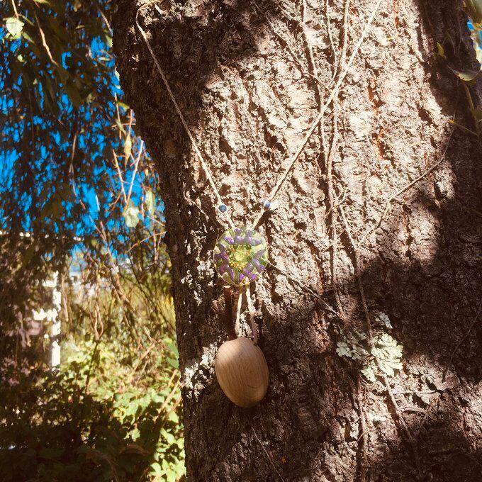 【一点物】✦⋆.八ヶ岳の森の贈り物 ✦⋆.·幸福の王子つばめとのサファイヤと桂の木のアロマボトルネックレス ⋆.·✦