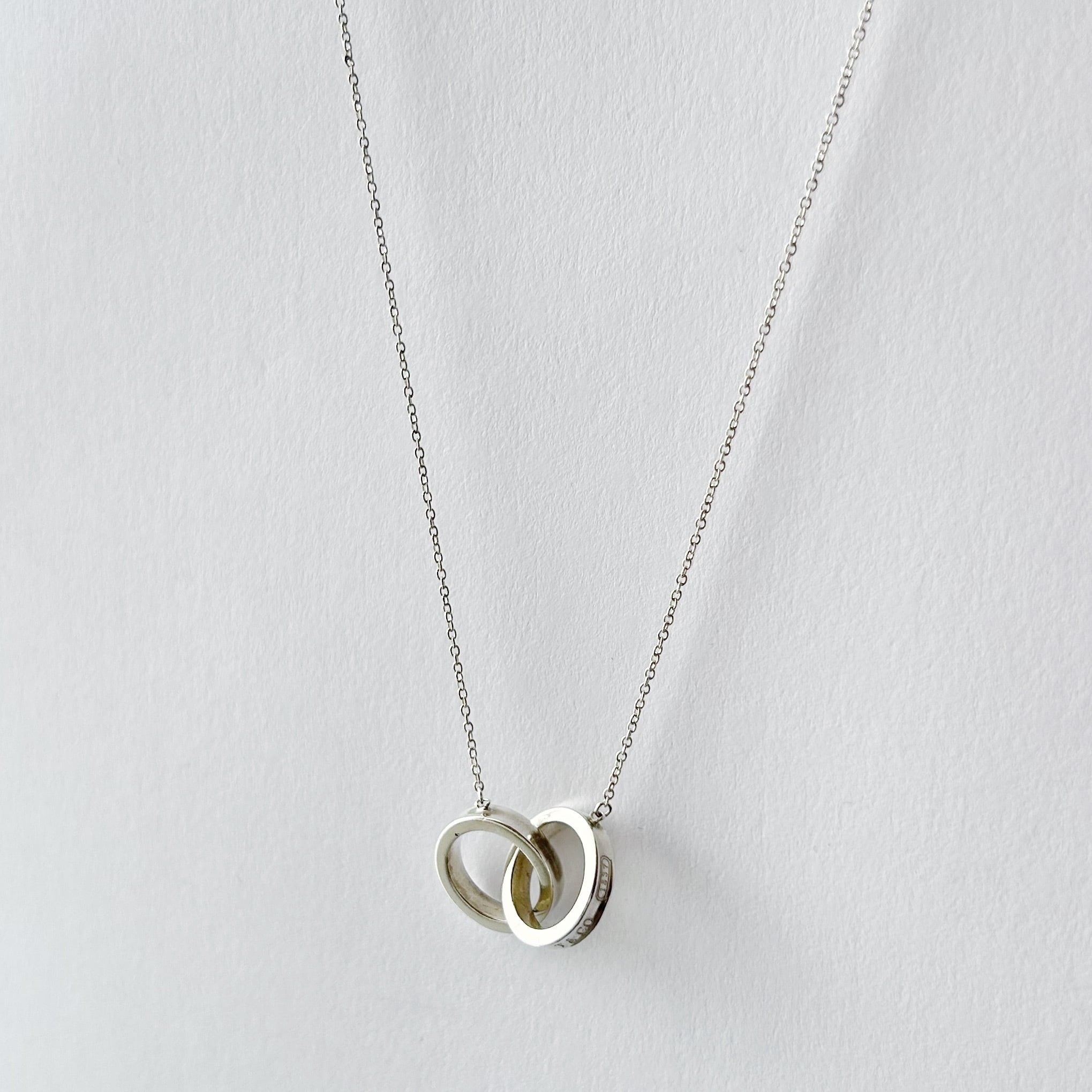 T7062】Tiffany&Co. 1837 interlocking circle necklace/silver925