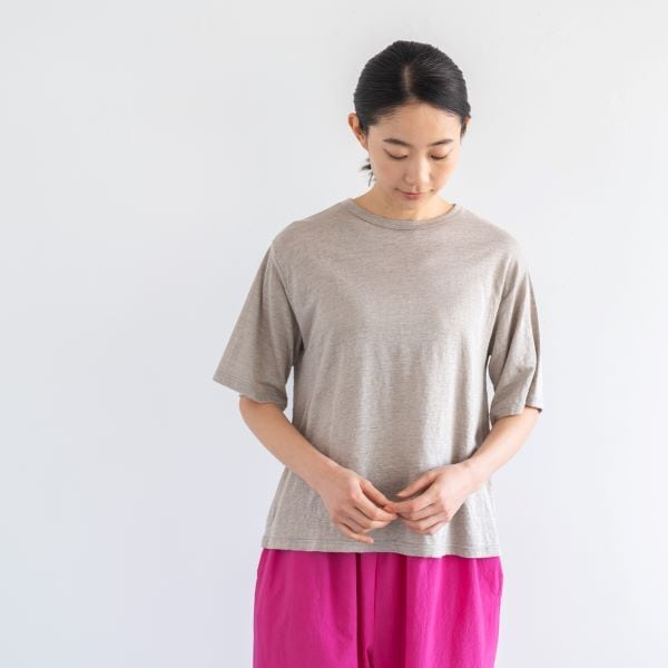 D│ リネン100％Tシャツ（4colors) | robin ASO