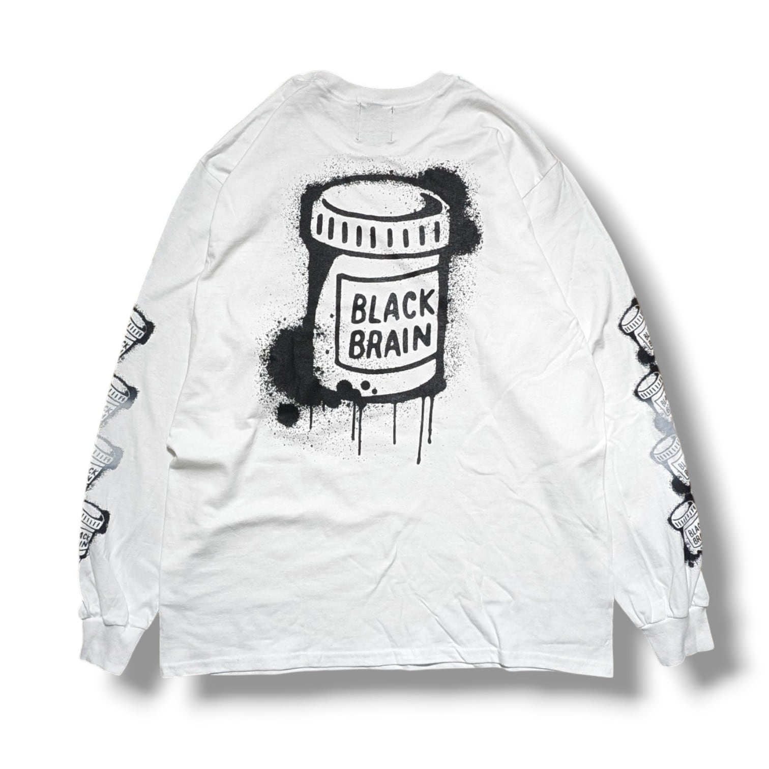 Dripped LS Tee（WHxGRYxBL） | BLACK BRAIN