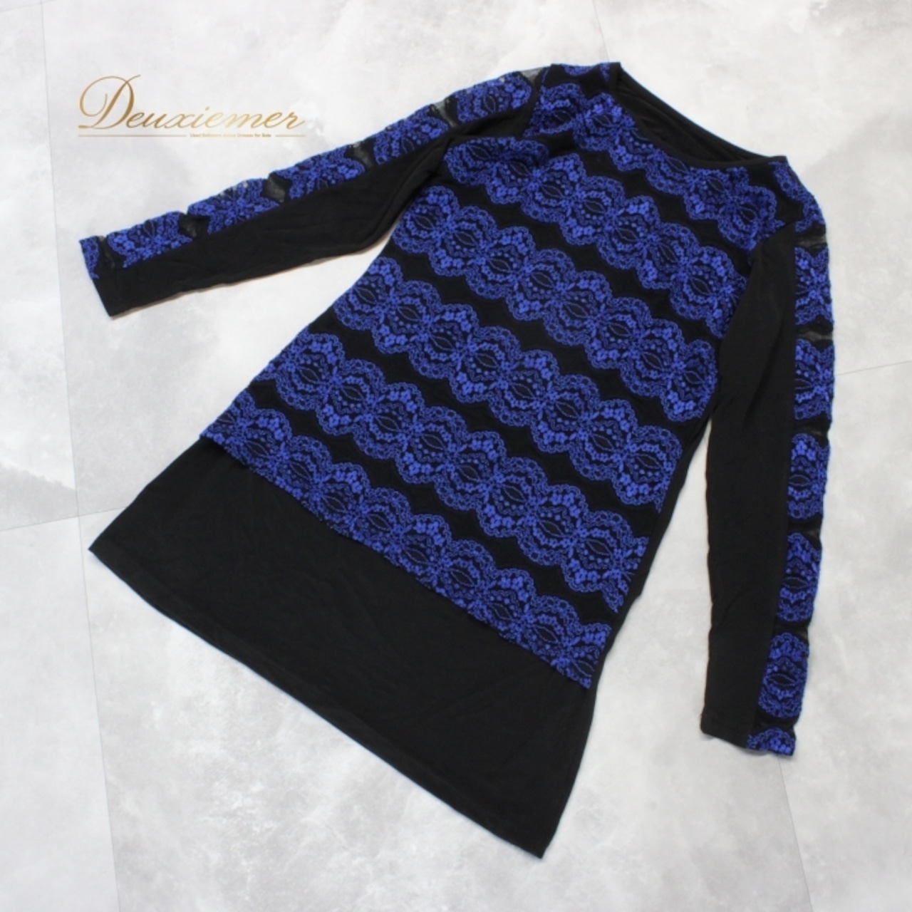 社交ダンス 衣装 スタンダード トップス レッスンウェア レディース 黒 青 ブルー系 ブラック系 レース 長袖 練習着 花柄 バイカラー シック おしゃれ 伸縮性 フォーマル プロフェッショナル カスタマイズ可能 舞台 衣装 上品 普段使い エレガント スタイリッシュ ダンスレッスン 講師向け コスチューム モダン ダンスウェア ブラウス デザイン トレーニング ウェア