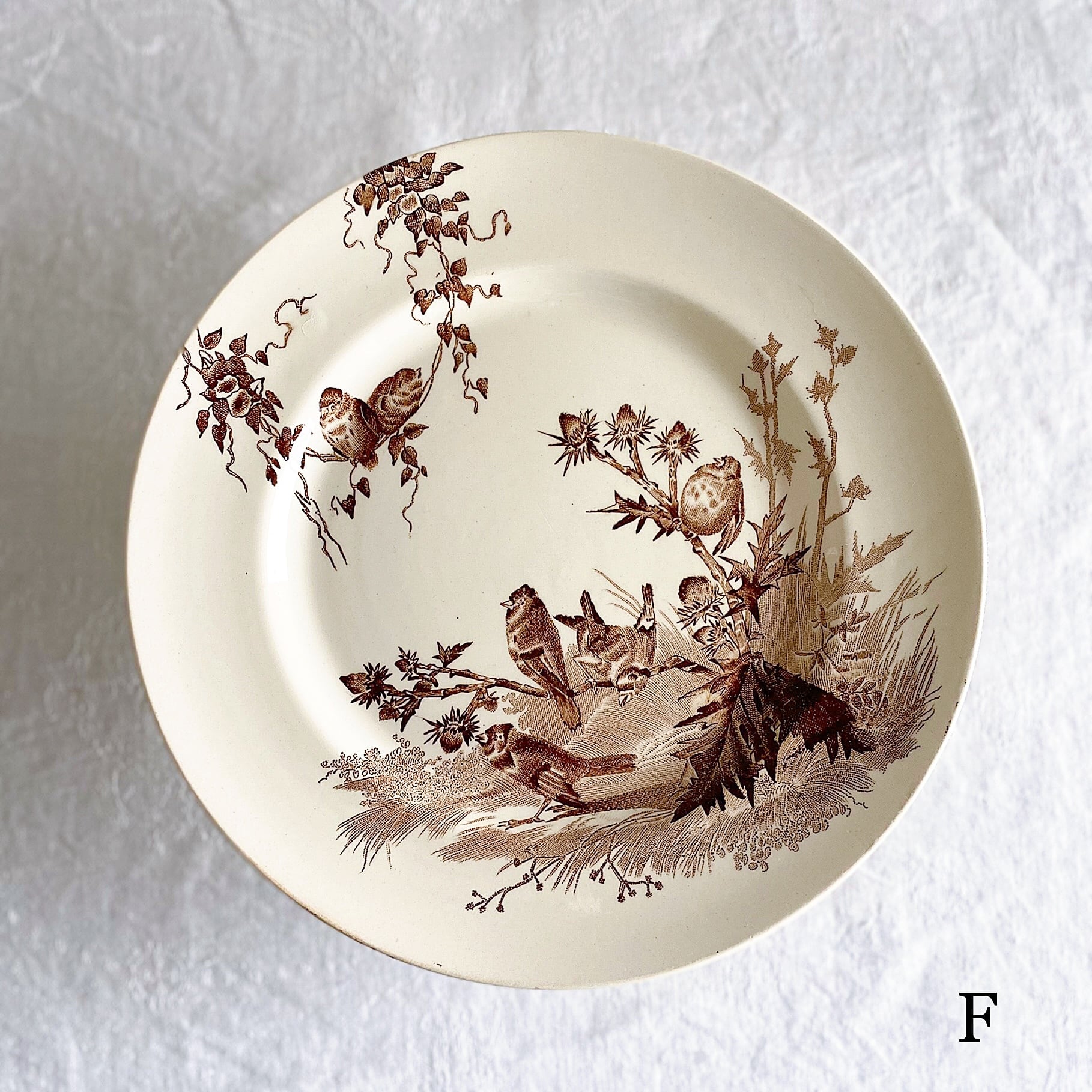 フランスアンティーク クレイユモントロー ジャポニスム プレート 5枚